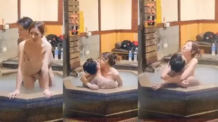 网爆流出网红情侣在日本的温泉日逼,爽的飞起 女忍身材真不错